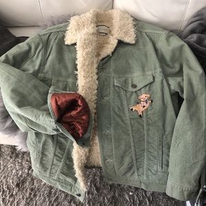 Green Corduroy Sherpa Jacket by Gucci | never wore